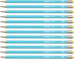STABILO pencil 160 mit Radierer HB blau
