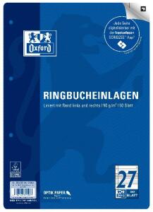 Oxford Ringbucheinlagen, A4, 50 Blatt, Lineatur 27, SCRIBZEE® kompatibel