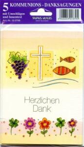 Danksagungen 5 Stück Kommunion, 4 Motive sort.