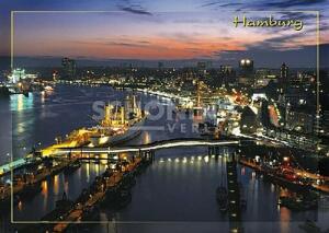 Super-Top-Cards Hamburg HAFEN BEI NACHT