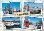 Postkarte Hamburg Plan