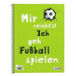 Collegeblock A4+ liniert Fußball 2fach sortiert - mit Doppelrand Lineatur 27 80 Blatt 70g 4fach gelocht - holzfrei Landre Hamelin