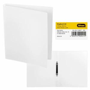 IDENA Ringbuch A4 2 Ringe PP Idena weiß 20mm