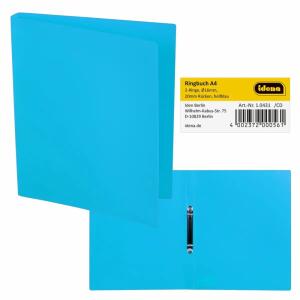 IDENA Ringbuch A4 2 Ringe PP Idena hellblau 20mm