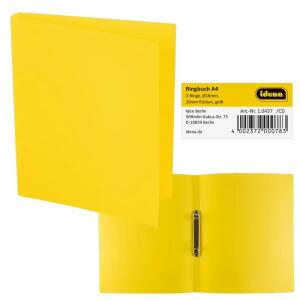 IDENA Ringbuch A4 2 Ringe PP Idena gelb 20mm