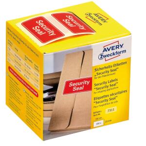 Zweckform 7311 Sicherheitssiegel "Security Seal" - 20 x 38 mm, rot, 200 Stück im Spender