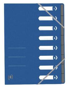 Oxford Ordnungsmappe A4 Karton 390g/m²blau - TOP FILE+ 8 Fächer