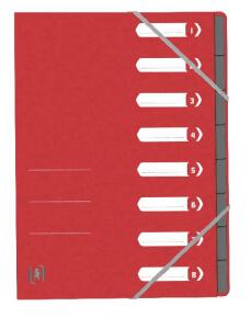 Oxford Ordnungsmappe A4 Karton 390g/m²rot - TOP FILE+ 8 Fächer