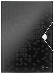 LEITZ 4599 Eckspannermappe WOW A4 PP schwarz metallic