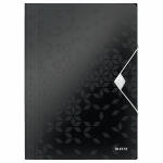 LEITZ 4599 Eckspannermappe WOW A4 PP schwarz metallic
