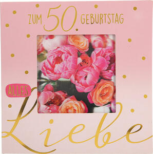 3D Klappkarte mit Musik und Licht Motiv 5 - Zum 50. Geburtstag alles Liebe - 3 LR54/L1130 Alkali-Mangan Batterien enthalten - Depesche