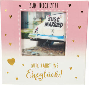 3D Klappkarte mit Musik und Licht Motiv 43 - Zur Hochzeit Gute Fahrt ins Eheglück! - 3 LR54/L1130 Alkali-Mangan Batterien enthalten - Depesche