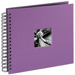 Spiral Album 28x24cm zum Einkleben lila - Fine Art, 50 schwarze Seiten