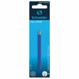 Schneider Kugelschreibermine Take 4-Refill M Blister 2 Stück blau