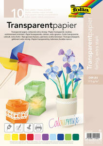 Transparentpapier A4 10BL fbg.sort. FOLIA 87409  115g