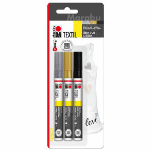 Stoffmalstift Set 3tlg.Glitter MARABU 0119 00 080