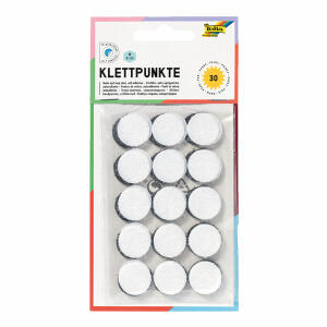 Klettpunkte 30ST schwarz/weiß sortiert FOLIA 2301 Ø 2cm selbstklebend