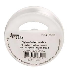 GLOREX Nylonfaden weiss 0,50mm 100m