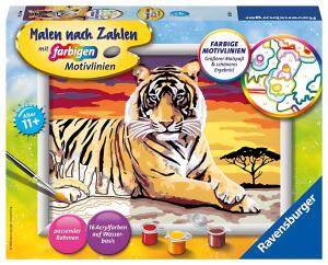 Malen nach Zahlen Bild 240x180mm Tiger - Majestätischer Tiger