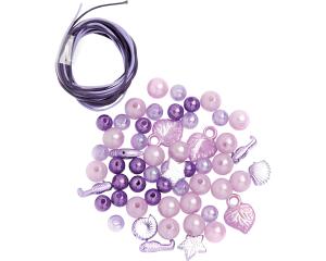 GLOREX Perlen-Set lila sortiert