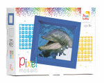 Pixel Geschenkverpackung Delfin mit Rahmen