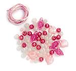 GLOREX Perlen-Set weiß-rosa-pink