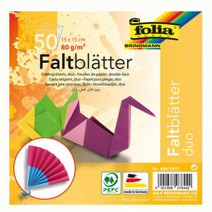 Faltblatt Duo 50BL 10 Farben sortiert FOLIA 499/1515 80g 15x15cm