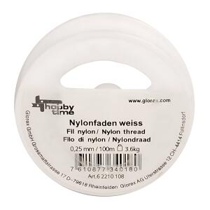 GLOREX Nylonfaden weiss 0,25mm 100m