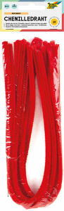 Chenilledraht 8mm hochrot FOLIA 77820 50cm 10ST