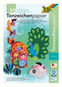 Tonzeichenpapier 22x32cm 10 Blatt farb.sort.,130g
