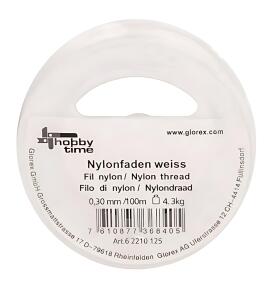 GLOREX Nylonfaden weiss 0,30mm 100m