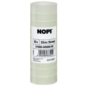 Nopi Klebefilm NOPI transparent, PP, unsichtbar, Bandgröße (L x B): 33 m x 15 mm