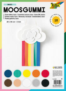 Moosgummi 2mm 10Farben sort. FOLIA 23509  Pg10Bl 29x40 cm