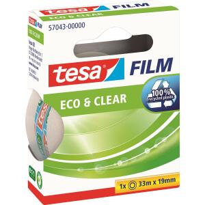 tesa Klebefilm Eco & Clear - unsichtbar, 19 mm x 33 m