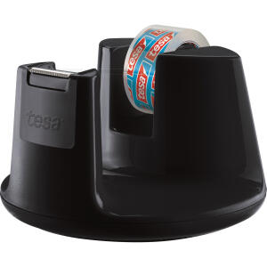 tesa Tischabroller Easy Cut Compact - für Rollen bis 33m : 19mm, schwarz
