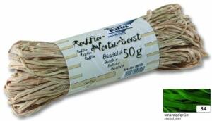 Naturbast Raffia 50g Smaragdgrün
