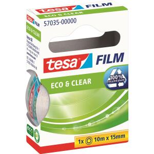 tesa Klebefilm Eco & Clear - unsichtbar, 15 mm x 10 m