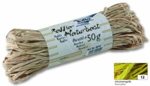 Bast Raffia matt zitronengelb FOLIA 9012 50g  Naturbast