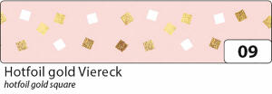 Washi Tape 5 m x 15 mm gold Viereck - mit Heißfolien Prägung