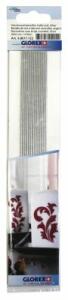 Verzierwachsstreifen 14Stück, 200x2mm, silber - halbrund