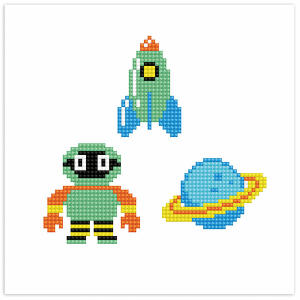 Diamond Dotz Dotzies Set Sticker Weltraum - 1 Set = 3 Stück - ab 8 Jahren