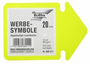 Werbe-Pfeil 12cm 20 Stück Leuchtgelb