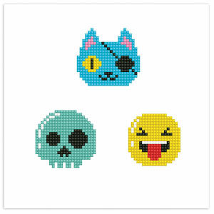 Diamond Dotz Dotzies Set Sticker Gesichter - 1 Set = 3 Stück - ab 8 Jahren