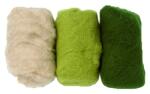 Schafwolle 3 x 10g Grün-Mix