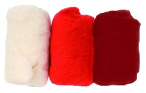 Schafwolle 3 x 10g Rot-Mix