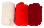 GLOREX Schafwolle 3 x 10g Rot-Mix