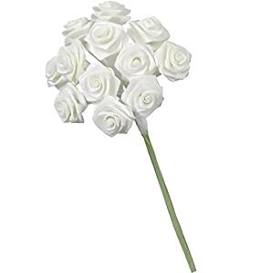 GLOREX Diorröschen 12 Blüten weiss