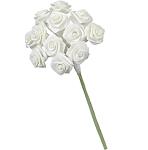 GLOREX Diorröschen 12 Blüten weiss