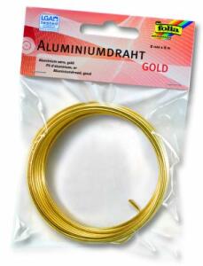Basteldraht Alu gold FOLIA 79665  2mm 5m