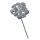 GLOREX Diorröschen 12 Blüten silber